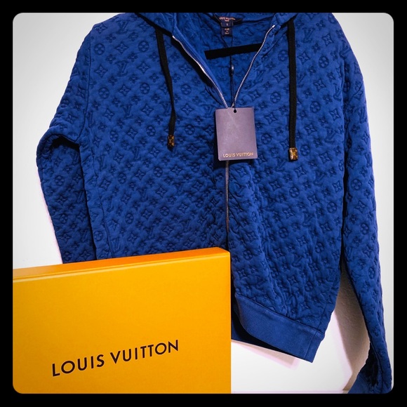 louis vuitton blue monogram sweater